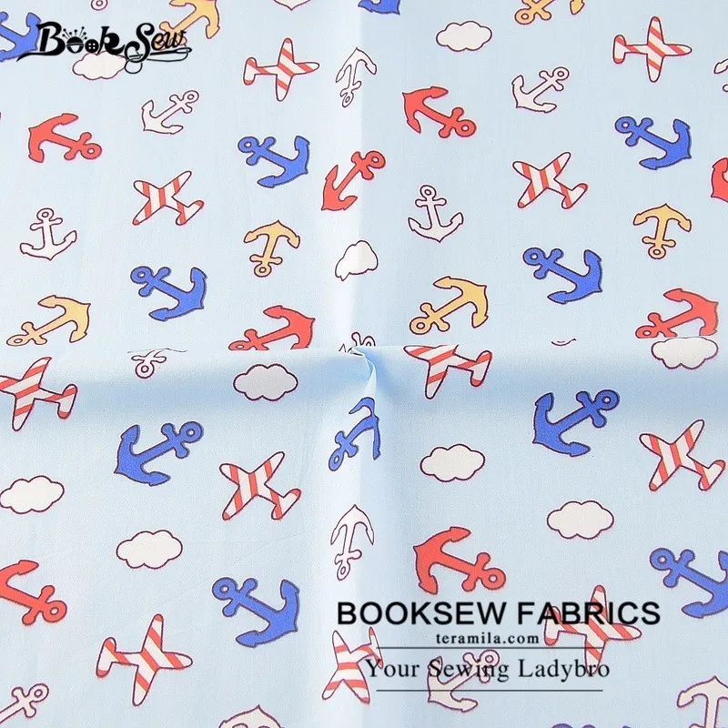 Booksew 100% хлопчатобумажная саржевая ткань для шитья морской якорь узоры стеганый