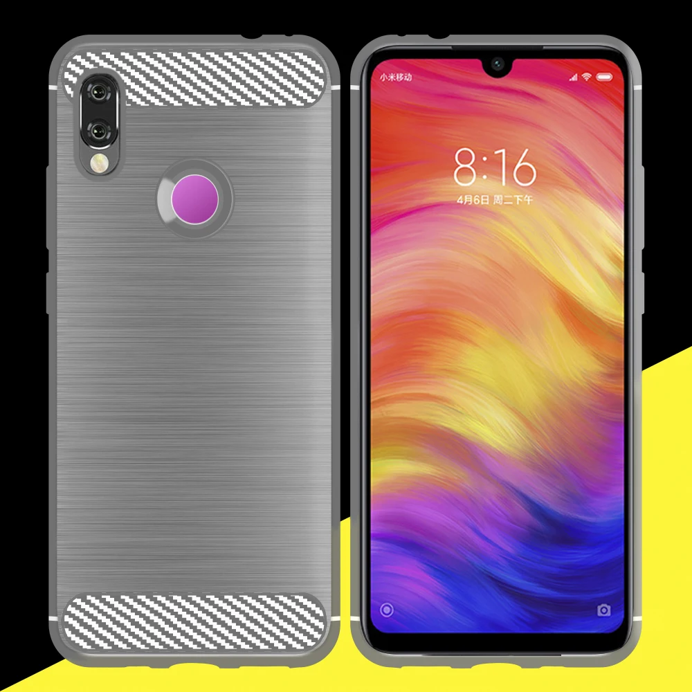 Redmi Note 7 Чехол силиконовый матовый Броня TPU бампер ударопрочный задняя крышка Romged
