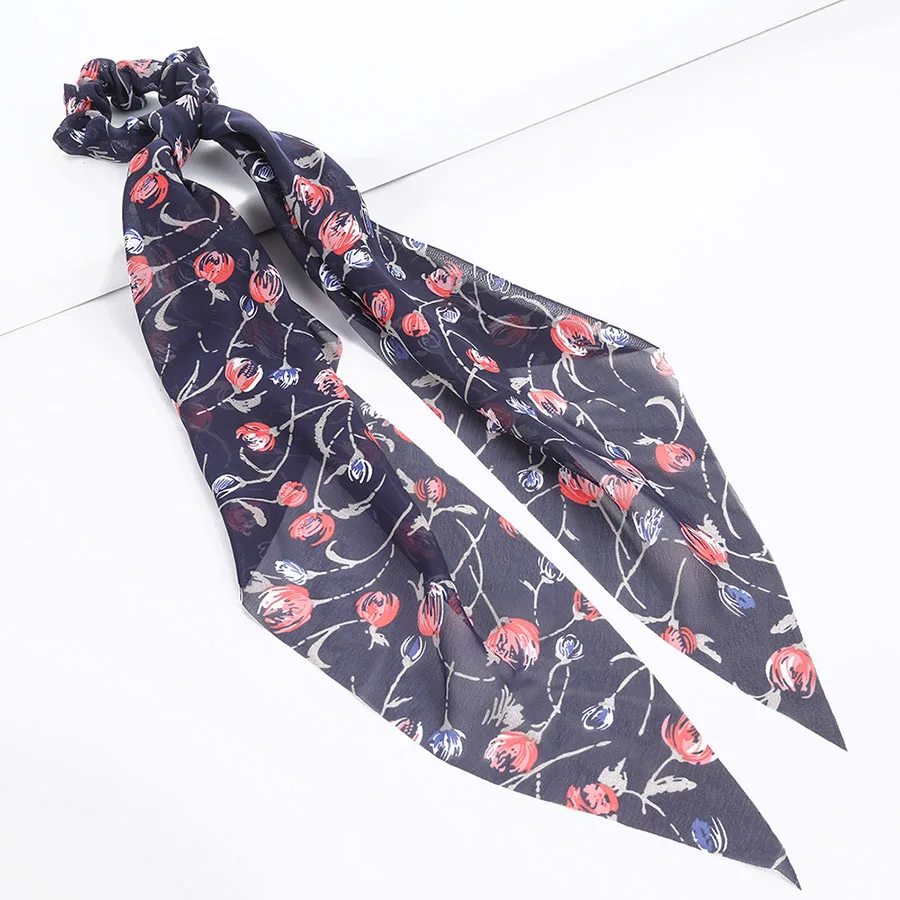 Floral 12 Haimeikang весенние галстуки-бабочки для волос резинка для волос конский хвост веревка для волос для женщин треугольный цветочный принт Эластичные аксессуары, ленты для волос - Цвет: Floral 12