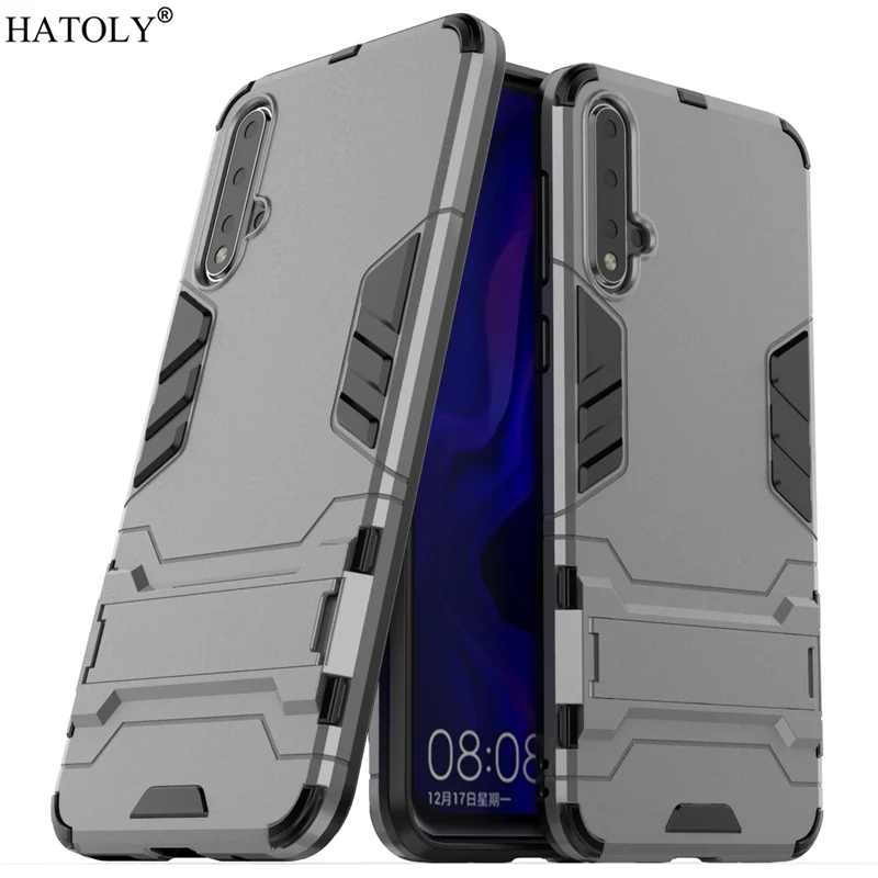 

For Huawei Nova 5 Pro Case Shockproof Silicone Armor Back Cover Nova 5 Pro Holder Stand Phone Bumper Case For Nova 5 Pro 6.39"