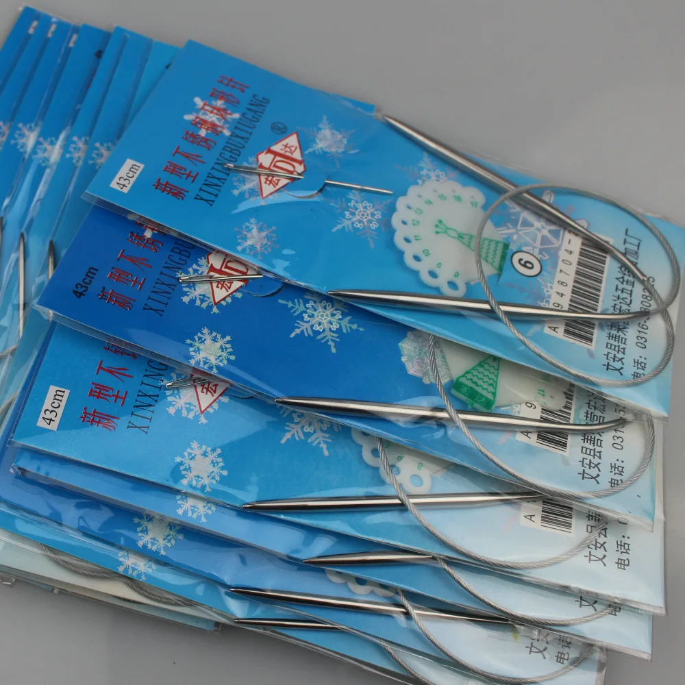 Розничная упаковка Новые 13 размеров прочные круглые спицы из нержавеющей стали