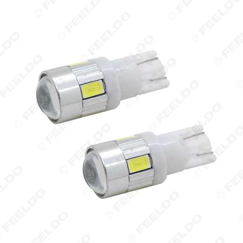 FEELDO 2 шт. автомобильный DC12V T10 194/168 танкетка 6-SMD 5630 Светодиодный светильник лампа с
