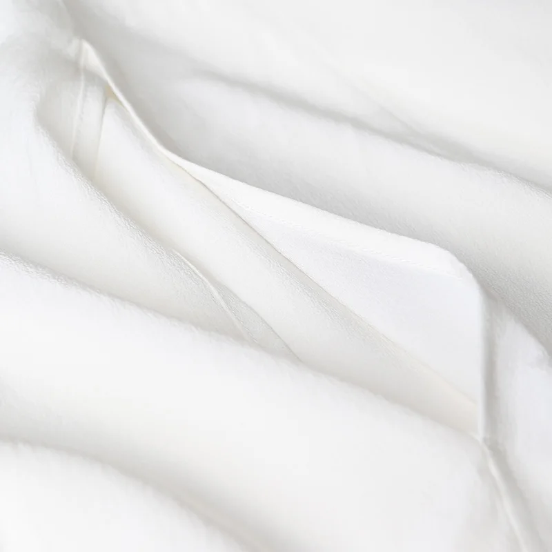 Женская шелковая рубашка VOA летняя белая с длинным рукавом большого размера 5XL B5352