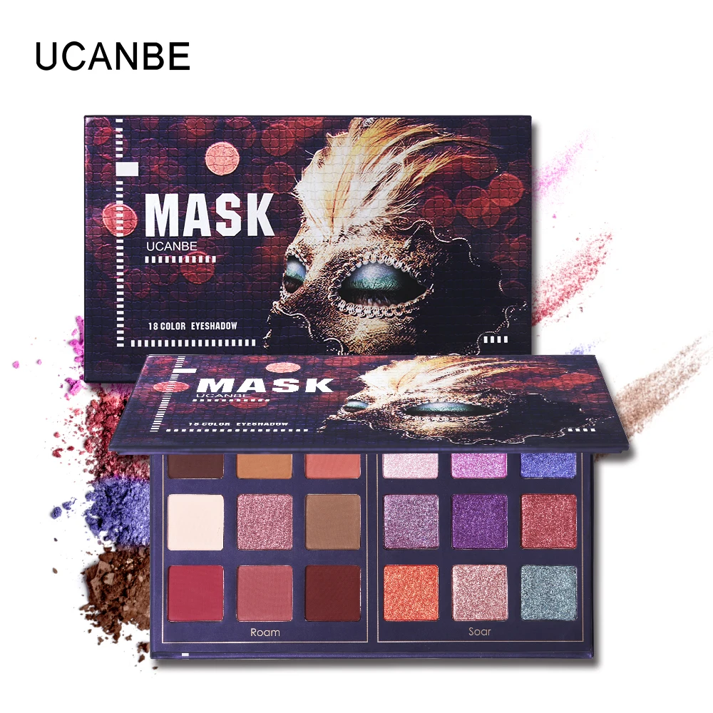 UCANBE брендовая маска для век макияж Палитра 18 Цвета Shimmer матовый блеск пигмент