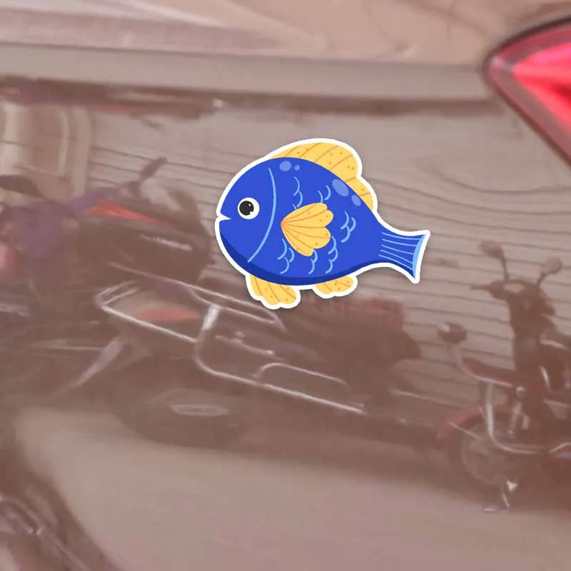 

YJZT 11.5CM*9.5CM Fish Decoration Colorful Marine Aquatic Life Fish Blue High-quality Car Sticker Decal PVC 5-0109