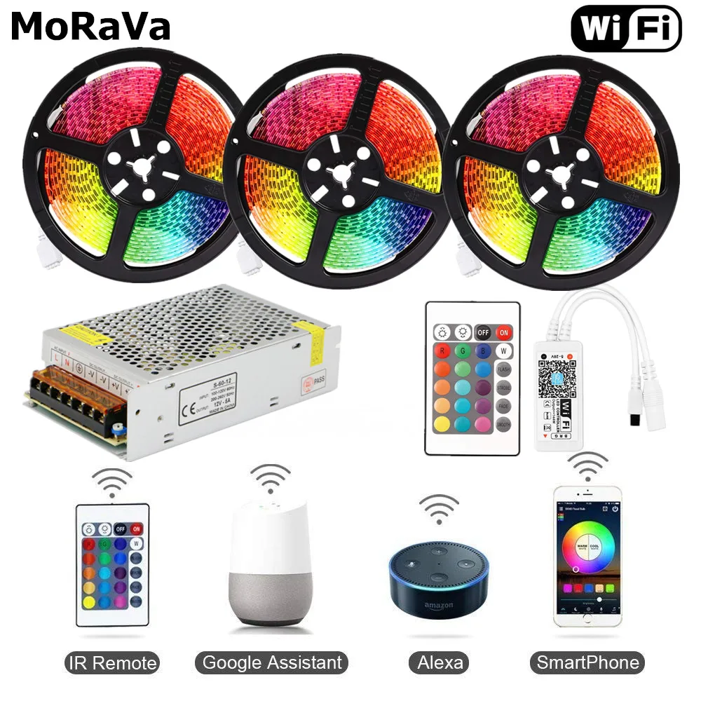 СВЕТОДИОДНЫЙ беспроводной Wi Fi светильник 5050 RGB 5 м 10 15 12 В 150 светодиодный s