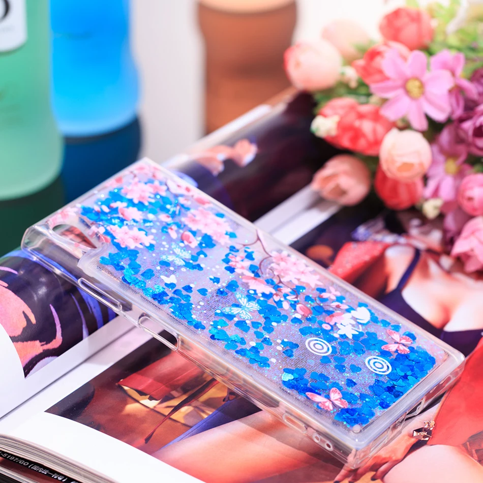 Блестящий жидкий зыбучий песок чехол для sony Xperia L1 L2 XA1 Plus XA2 Ultra XZ Premium XZ1 XZ2 Compact XZ XZs Fundas Cover B31