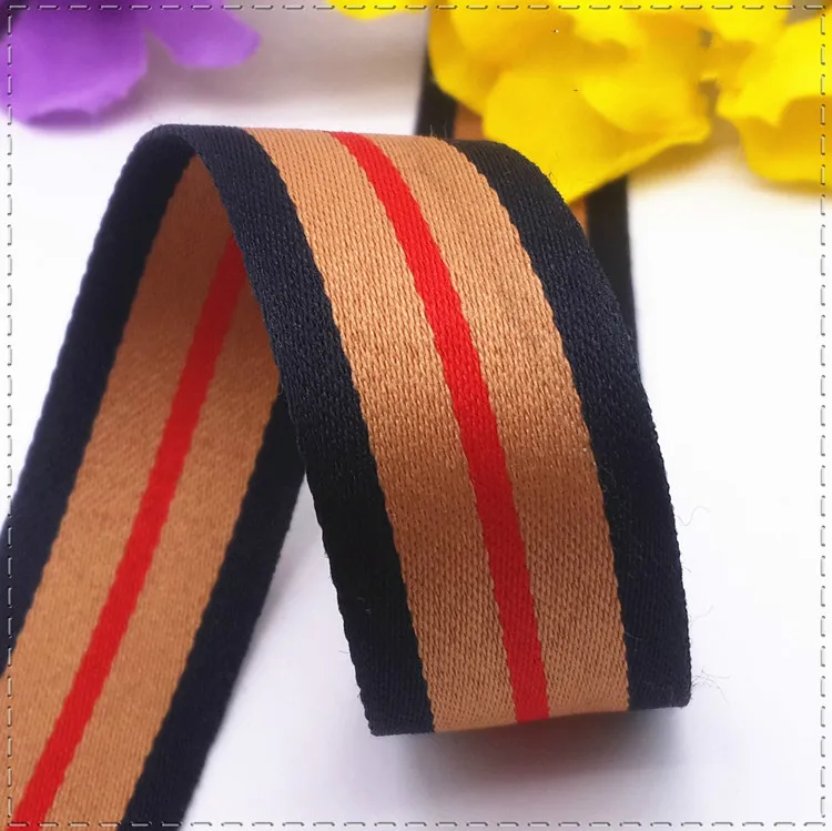Лента с красными полосками темно-синий край 25 мм лента для шитья ручной работы