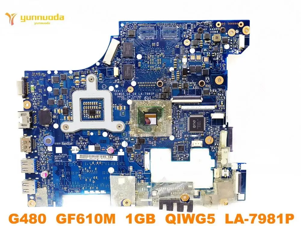 Оригинальная материнская плата для ноутбука Lenovo G480 GF610M 1GB QIWG5 LA-7981P протестирована