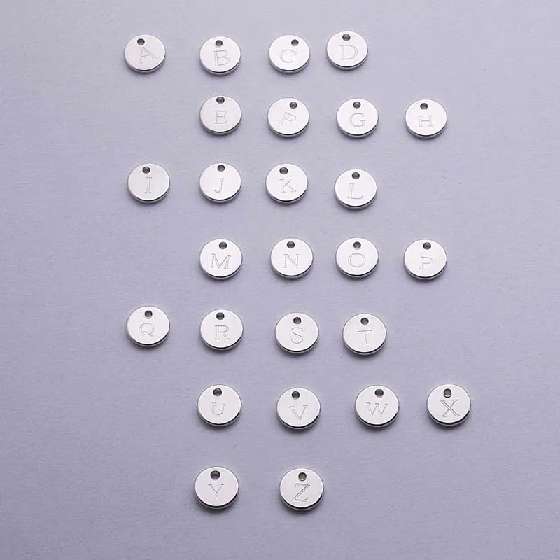 Модное ожерелье с 26 буквами золотистого и серебряного цвета DIY диском колье