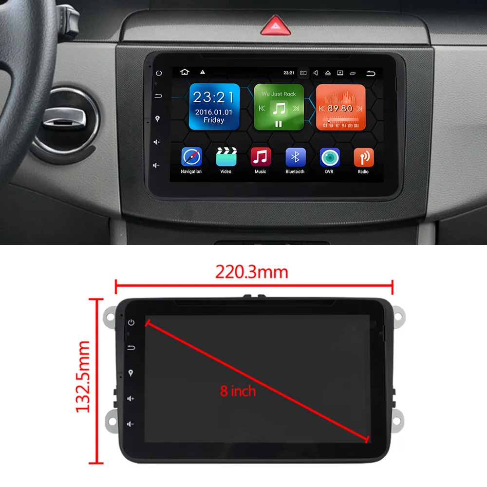 Eunavi 2 Din 8 дюймов Android 9 0 автомобильный dvd плеер для VW/POLO/PASSAT/Golf/Bora/Skoda/Octavia/Seat Wifi GPS Navi