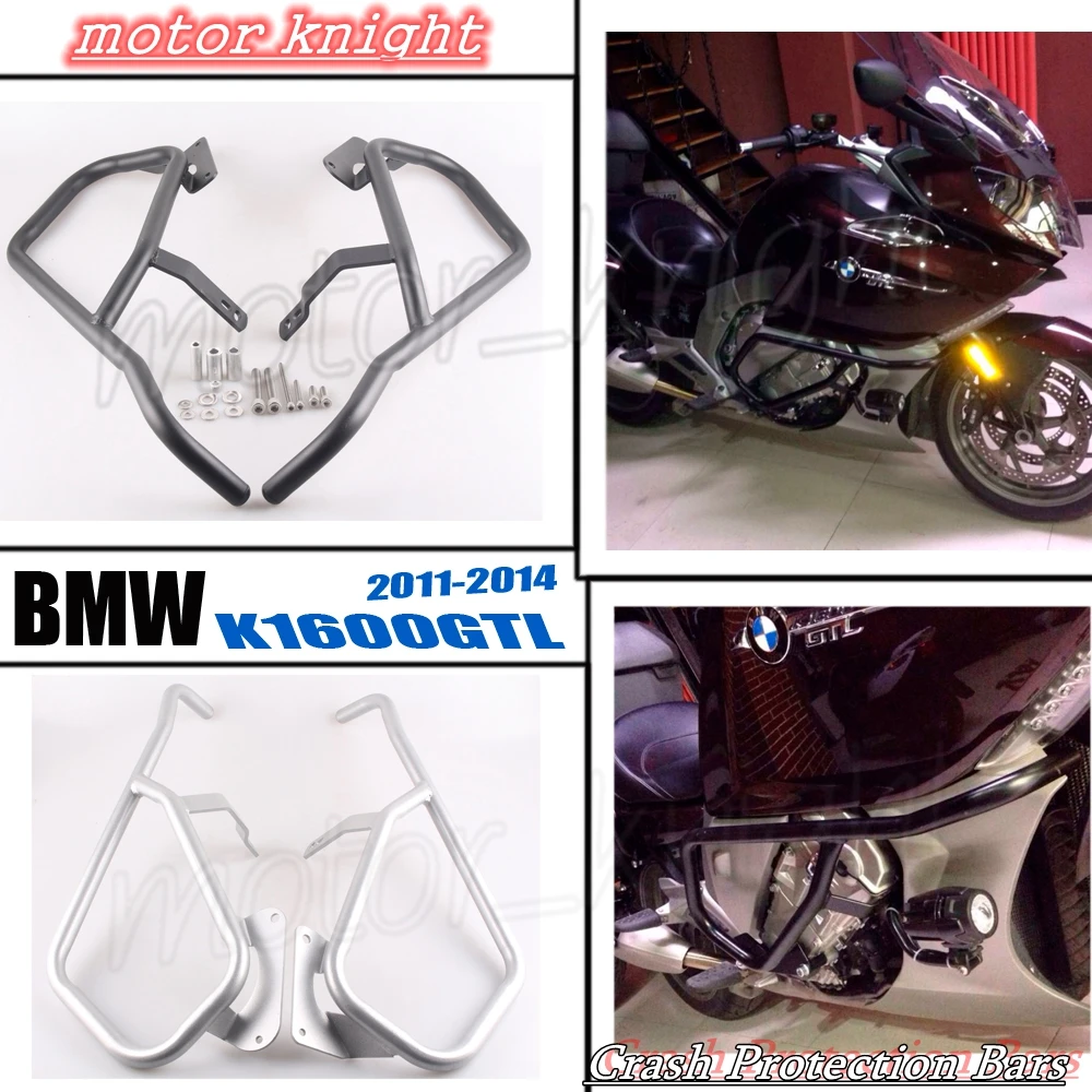 

Передние аварийные полосы, защитные полосы двигателя для BMW K1600GTL 2011 2012 2013 2014, черный, серебристый