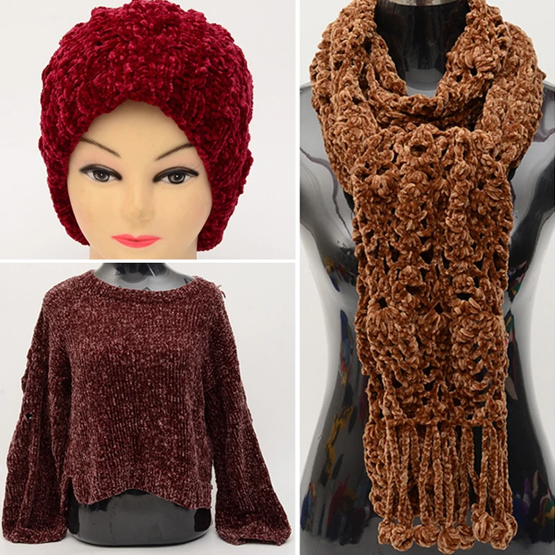 Gold Velvet Yarn Roving Scarf Knit Wool Yarn Warm Sweater Hat Household Handmade DIY Woven Knitting Supplies