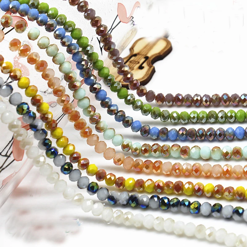 STENYA 4*3 мм Кристалл Чешский бисер Rondelle Фасетчатые украшения изделий Lampwork