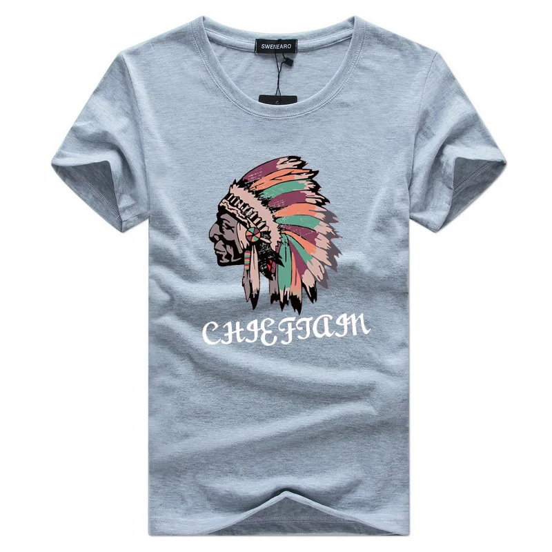 Мужская футболка Tiktok Повседневная с коротким рукавом и принтом в виде индийских