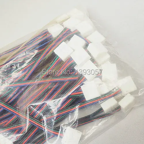 50 шт. Водонепроницаемый 5050 LED RGB разъем полосы 18 см длина 10 мм 4 pin 2 концы гибкие