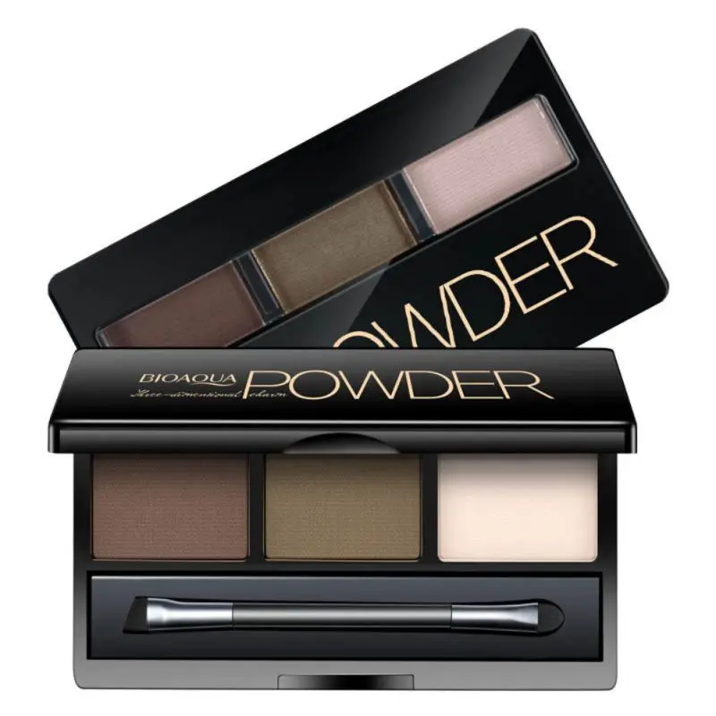 Палетка пудры для бровей водостойкий тени усилитель косметическая кисть