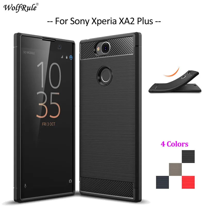Чехол для телефона из углеродного волокна Sony Xperia XA2 Plus Мягкий защитный чехол ТПУ