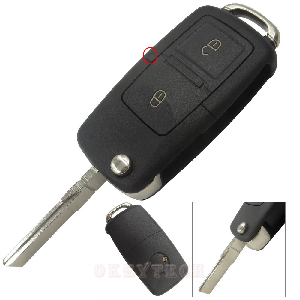 Okeytech 10 шт./лот 2 кнопки флип складной дистанционную Ключи Дело брелок В виде