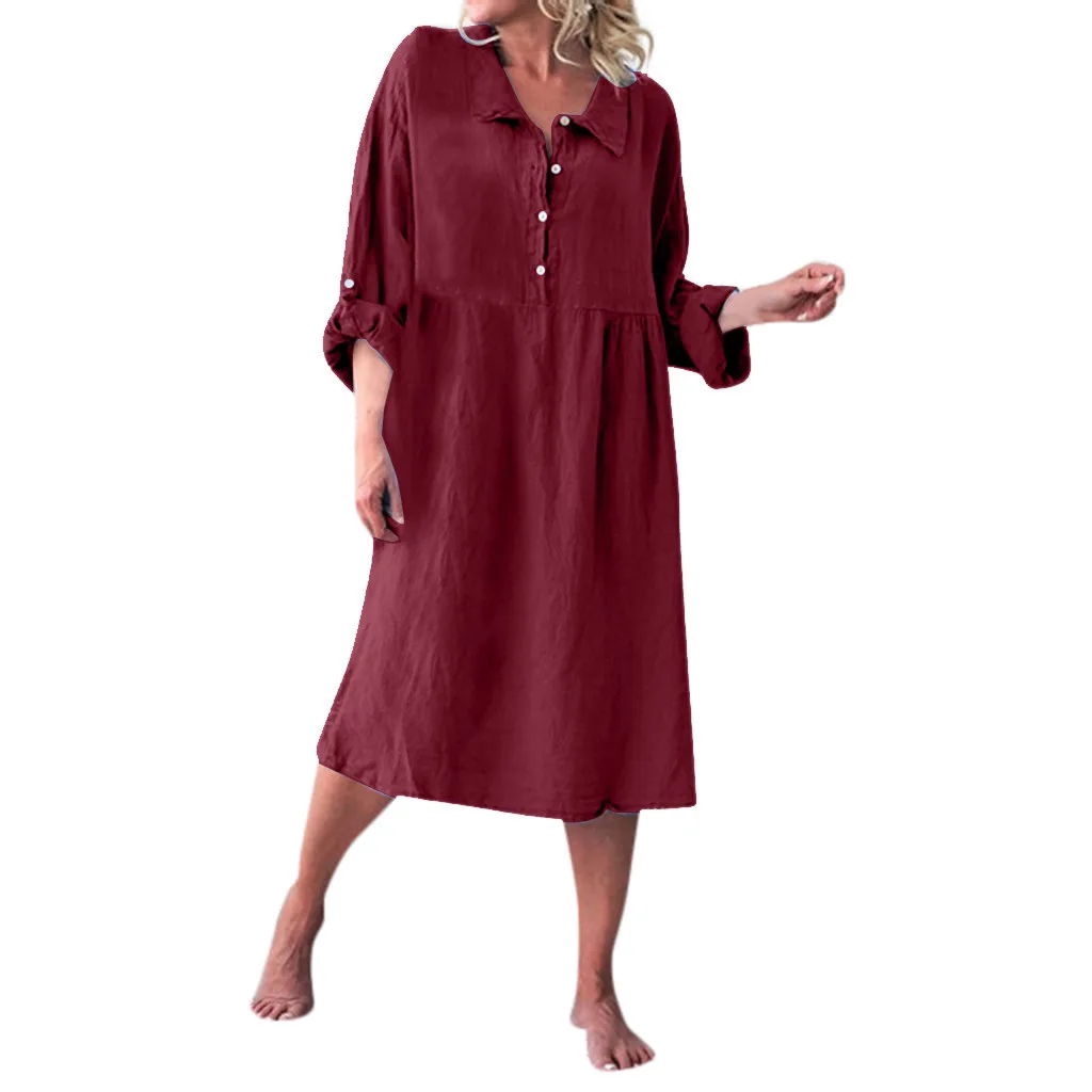 Женское свободное платье макси в Корейском стиле женское Брендовое льняное