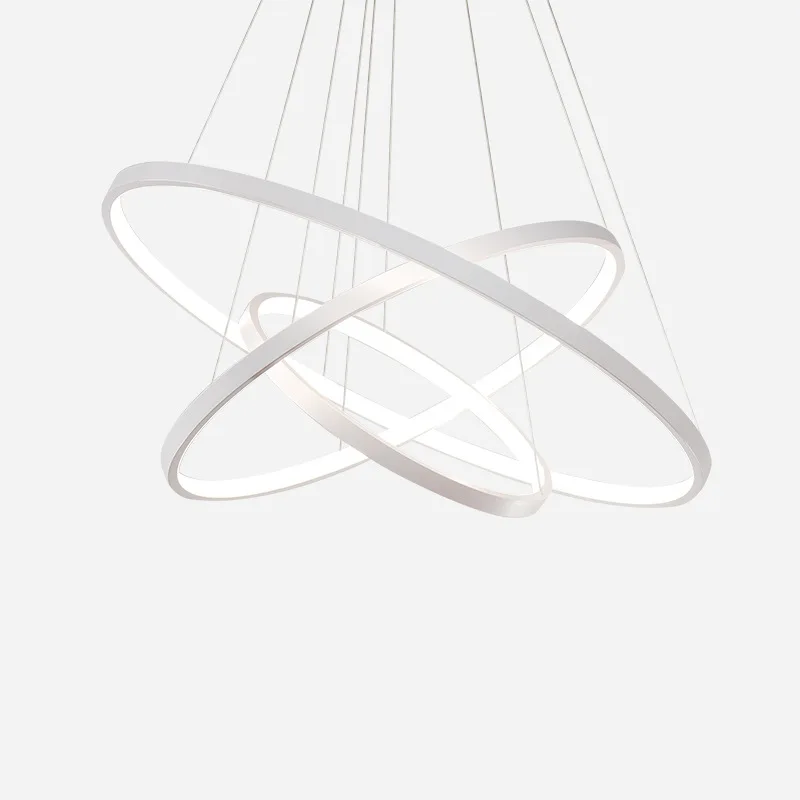 Модные люстры для столовой современные круглые кольца светодиодная люстра