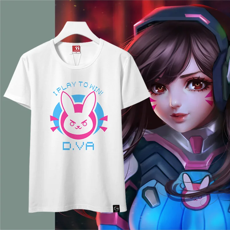 Kawaii женская футболка D.va Dva женские парные футболки D va с коротким рукавом Hana Song