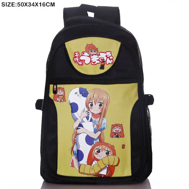 Himouto! Черный рюкзак для ноутбука Umaru chan школьная сумка дорожная подростков или