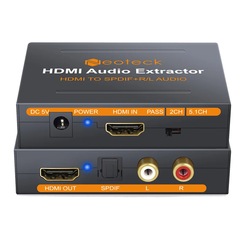 LiNKFOR HDMI совместимый с конвертер Pacc/2.0ch/5.1ch оптический TOSLINK SPDIF аналоговый RCA стерео