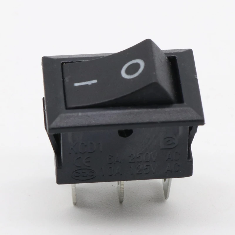 10 шт./лот 3-контактный 3A 250V 6A 125V черный кнопочный кулисный переключатель ВКЛ-ВЫКЛ
