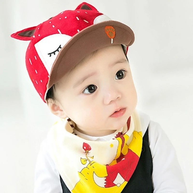 Newborn Baby Baseball Caps Boys Hats Bib Children infant gorras head beanies bebes kids Cap with bibs Headwear bonnet enfant | Детская