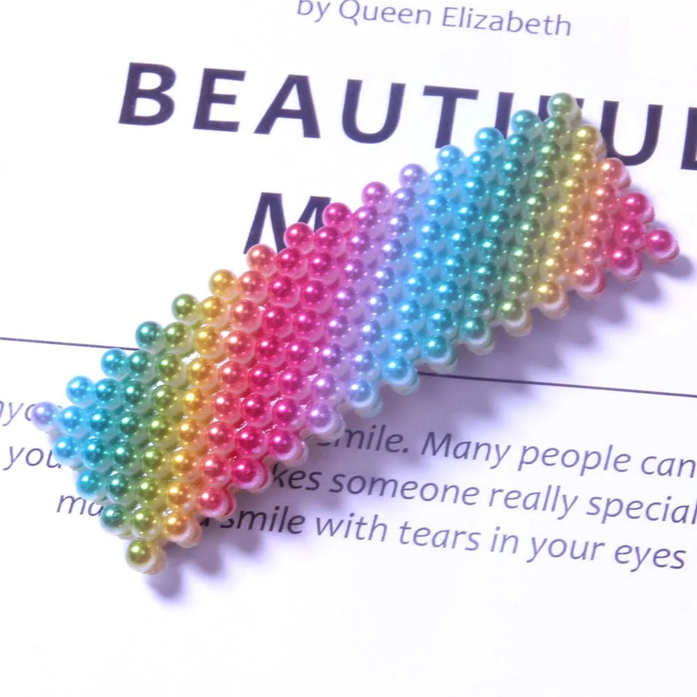 Женский Радуга Цвет акриловые шпильки с жемчугом в винтажном стиле длинным