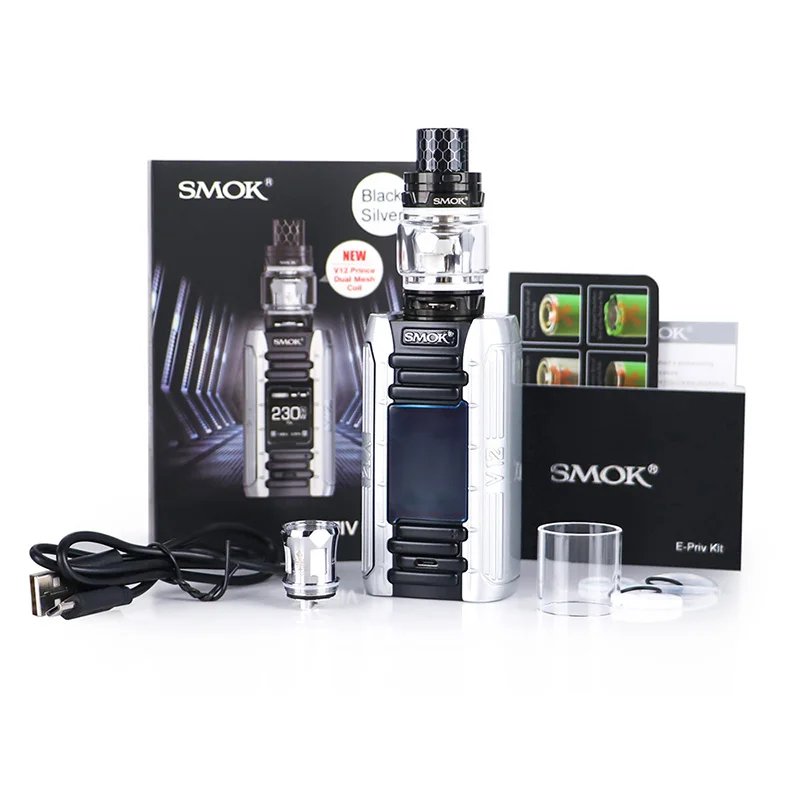 Оригинальный набор SMOK E priv 230 W Box MOD Vape 8 мл TFV12 Prince Tank с новой максимальной сетчатой