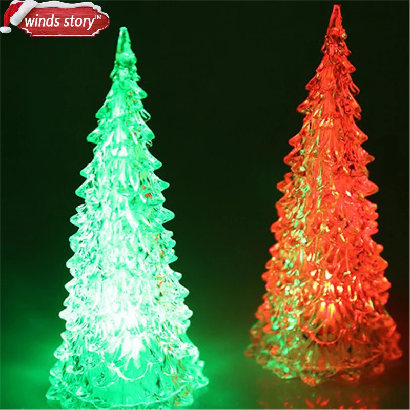2 шт. 22 см Акриловая Рождественская елка Светодиодные Красочные огни домашний