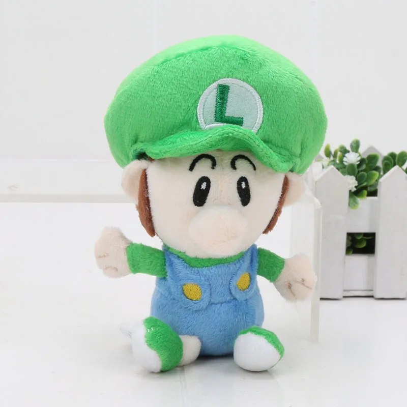 sitting luigi 14cm 10 ''25 см Super Mario Bros, плюшевые куклы, классические игровые персонажи, Супер Марио и Луиджи Йоши Марио, производитель, мягкая плюшевая кукла, игрушка - Цвет: sitting luigi 14cm
