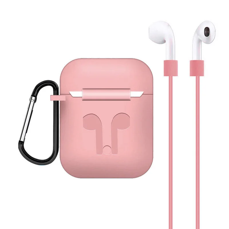 Силиконовый защитный чехол + Противопылевой с карабином для Apple аксессуары Airpods