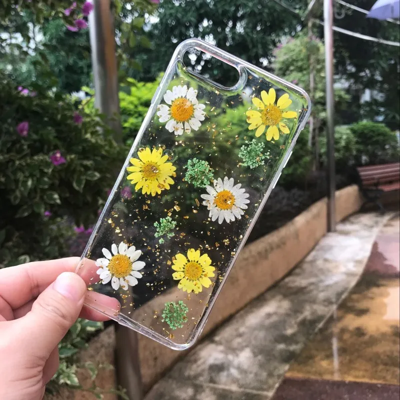 Настоящая гербарий для iphone XR настоящая Цветочная сумка для телефона iphone 6 6s 7 8 9 plus XS X XS MAX с гидрогелевой пленкой