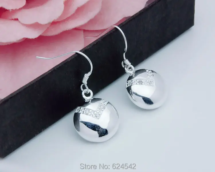 Женские круглые серьги-подвески из серебра 925 пробы | Украшения и аксессуары