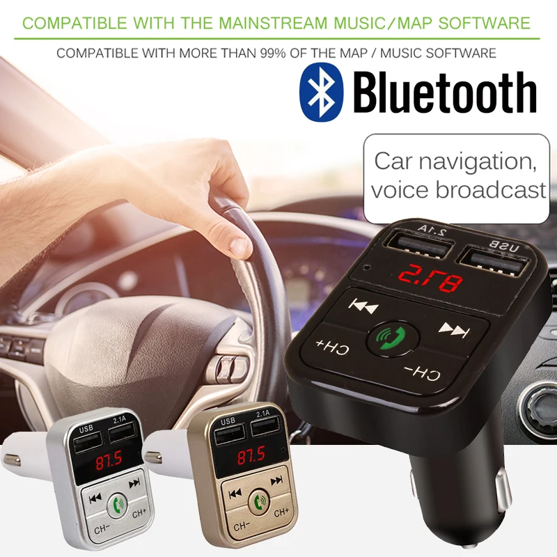 Умный Универсальный Bluetooth аудио приемник беспроводной Bluetooth получить авто FM светодиодный цифровой дисплей Handsfree автомобильные аксессуары