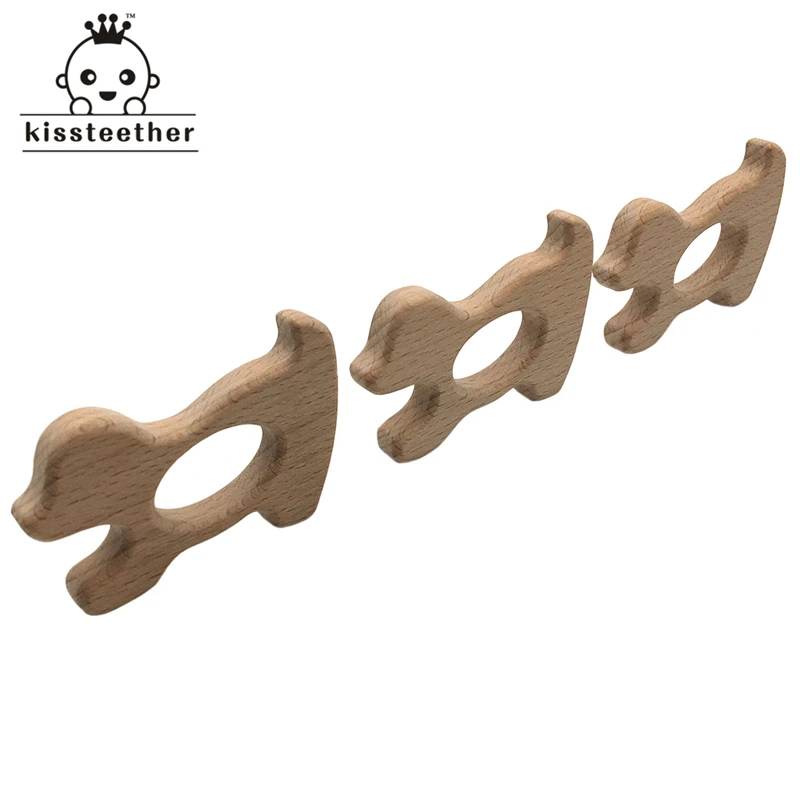 Прорезыватель из буковой древесины Aniamls деревянное ожерелье с подвесками дерева