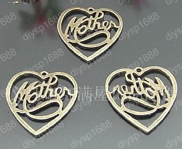 

60pcs/lot Zinc alloy bead Antique Bronze Plated Charms Pendants Fit Jewelry necklace Findings Making 29*26MM heart Shape JHA1578