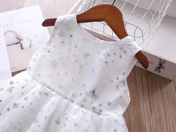 Roimyal Wholesale 2019 Summer girl fashion sequins five-pointed star dress gauze princess children's vest | Детская одежда и