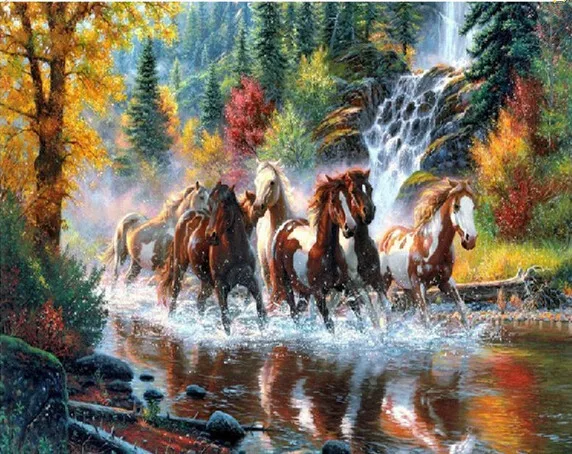 Full Diamond embroidery animal diamond cross stitch crystal round sets unfinished decorative diy painting horse | Дом и сад