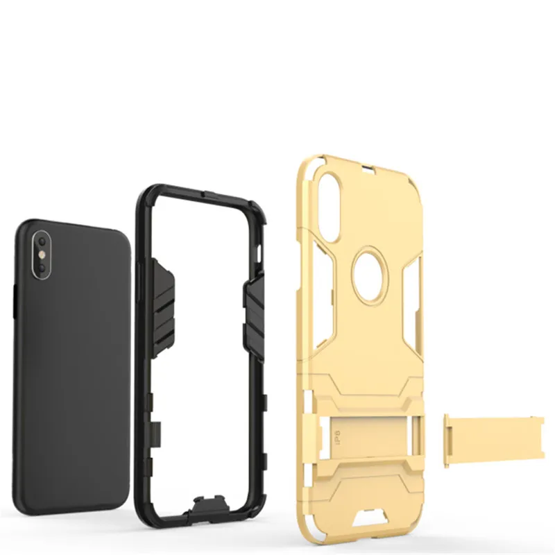 Iron Man Stealth Bracket Mobile case For iPhone X XS Max XR 8 7 Shockproof Case Plus Matte Cases TPU Bumper Shell |