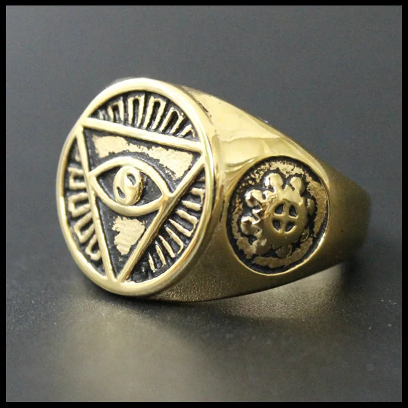 3 шт./лот крутое кольцо в форме глаза золотого цвета 316L из нержавеющей стали
