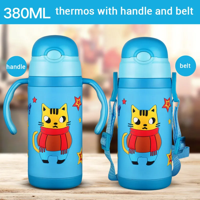 3D мультяшный термос Детская Термокружка мягкая силиконовая соломенная