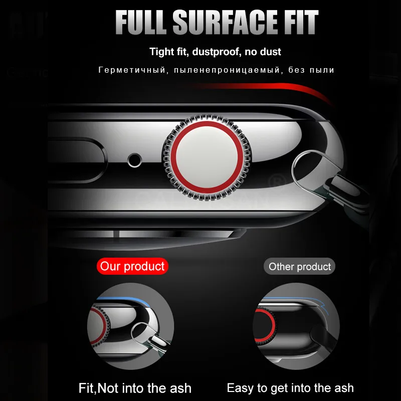 15D Curved Edge Tempered Glass On The For Iwatch 1 2 3 4 Screen Protective Glass For Apple watch 38 40 42 44 mm Protector Film