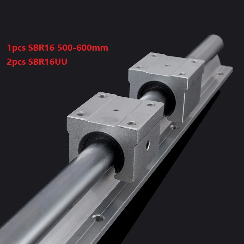 1 шт. SBR16 L-500mm/600 мм Поддержка рельсовая линейная направляющая+ 2 шт. SBR16UU линейный подшипник для горного велосипеда блоки для ЧПУ части