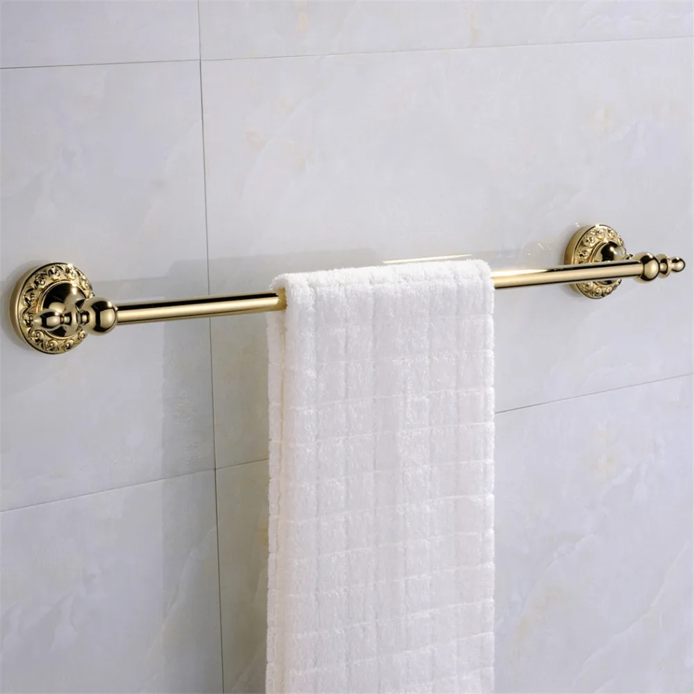 Современный однотонный настенный держатель для полотенец Leyden из твердой латуни