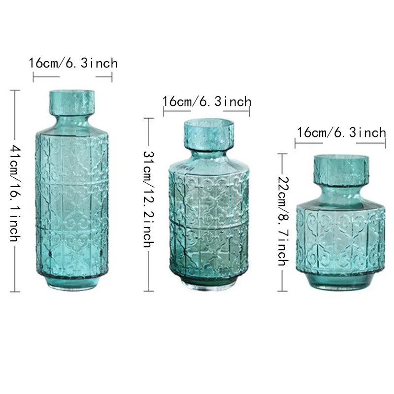 American Style Vintage Glass Vases Floor Vase Home Decoration Accessories Modern Tabletop Flower Pot Household Furnishing | Дом и сад