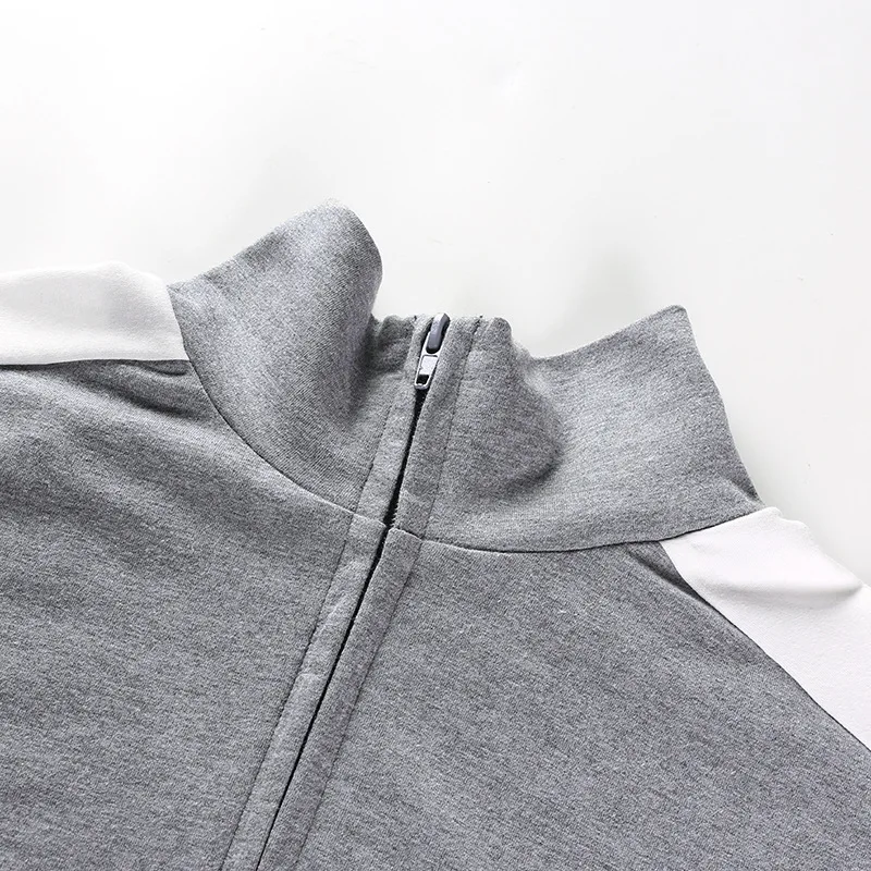 2018 осень Новинка Лидер продаж Для женщин Толстовка Мода Цвет Patckwork уличная Half Zip